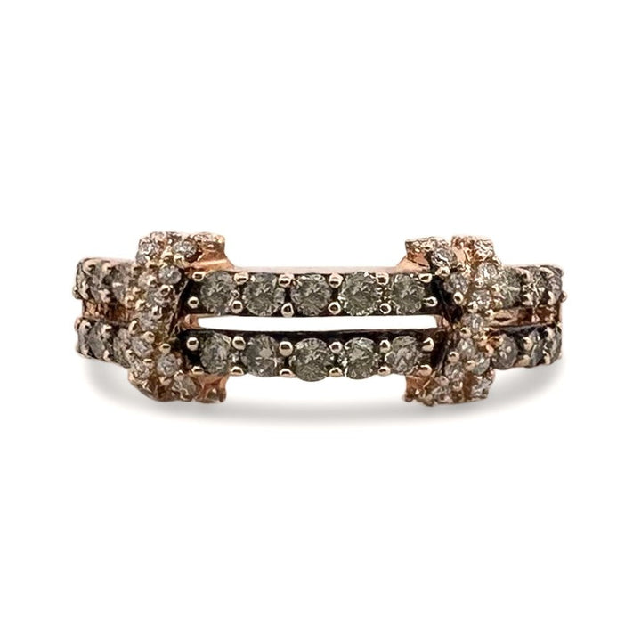 0.46ctw Chocolate & Vanilla Diamond X Band in 14k Rose Gold by Le Vian