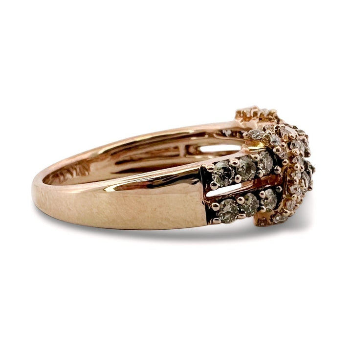 0.46ctw Chocolate & Vanilla Diamond X Band in 14k Rose Gold by Le Vian