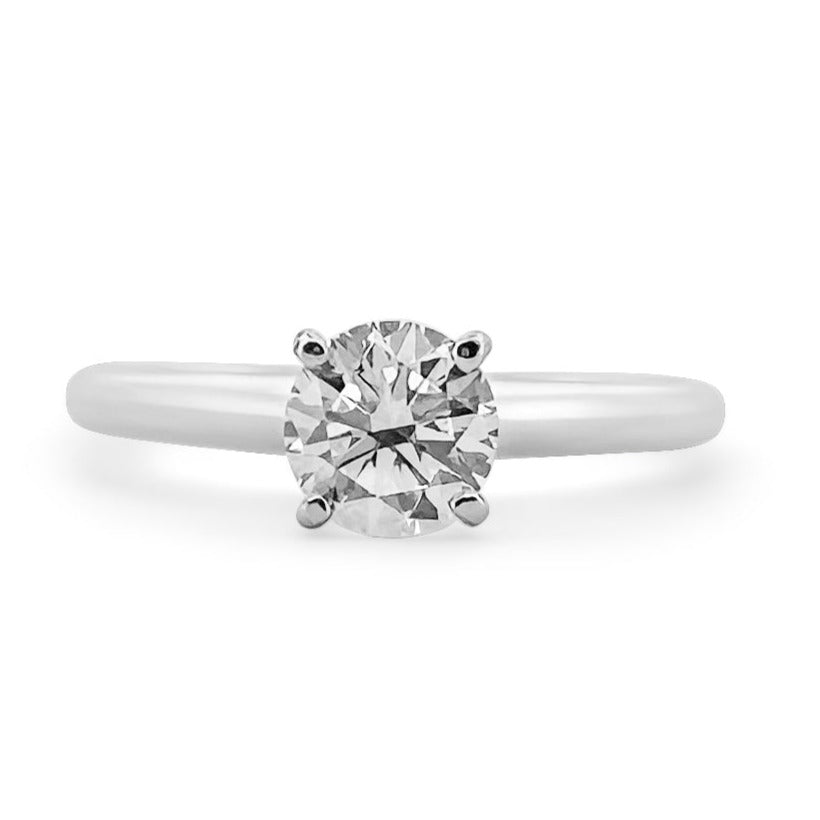 0.84ct Round Brilliant Diamond Solitaire Engagement Ring in 14k White Gold