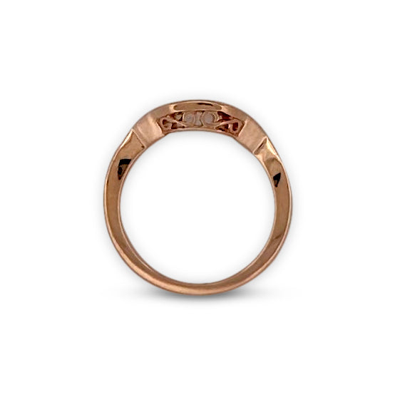 0.11ctw Round Brilliant Diamond Contour Wedding Band in 14 Karat Rose Gold