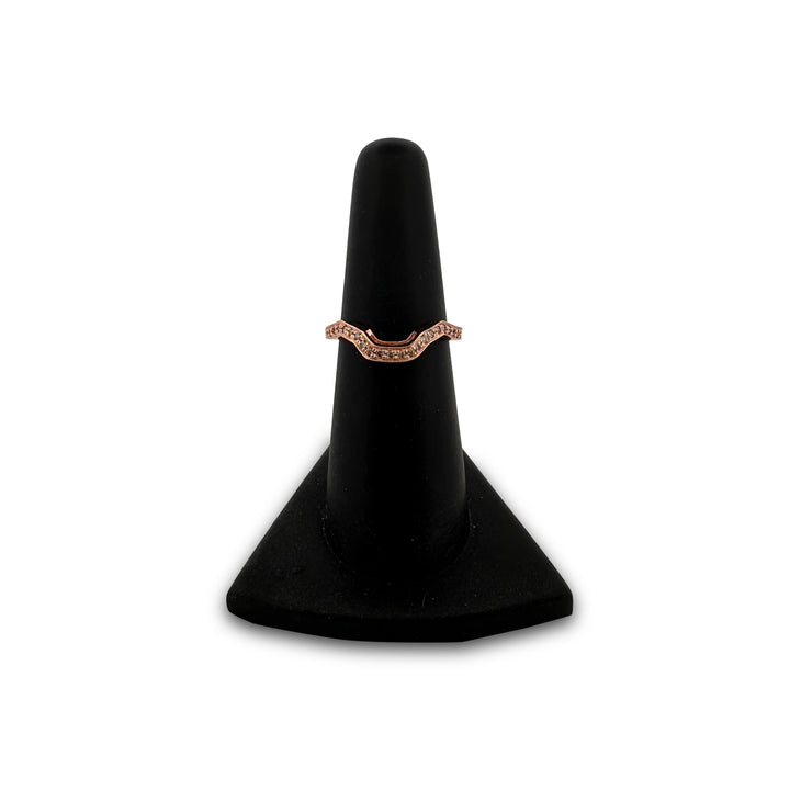 0.11ctw Round Brilliant Diamond Contour Wedding Band in 14 Karat Rose Gold