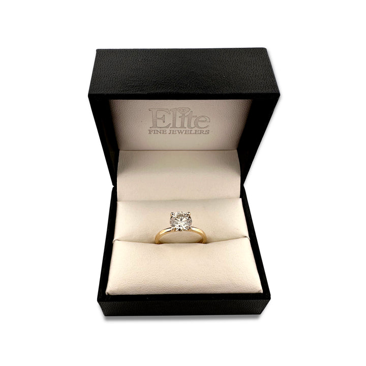 1.80cts Round Brilliant Diamond Solitaire Engagement Ring in 14k Yellow Gold