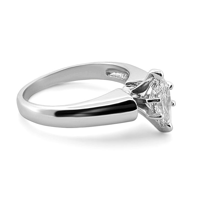 0.80ct Marquise Natural Diamond Solitaire Engagement Ring in 14k White Gold