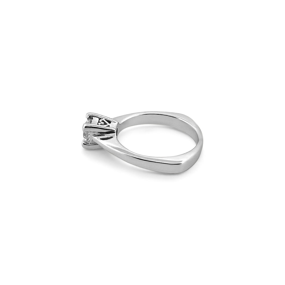 0.50ct Round Brilliant Solitaire Engagement Ring in 14k White Gold- side