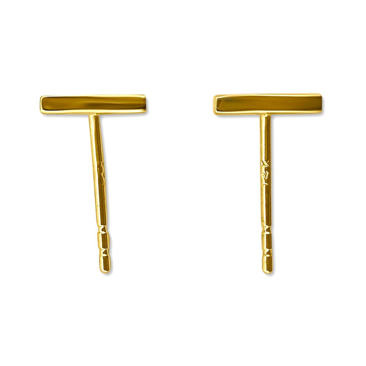 Natural Diamond Petite Bar Earrings in 14k Yellow Gold