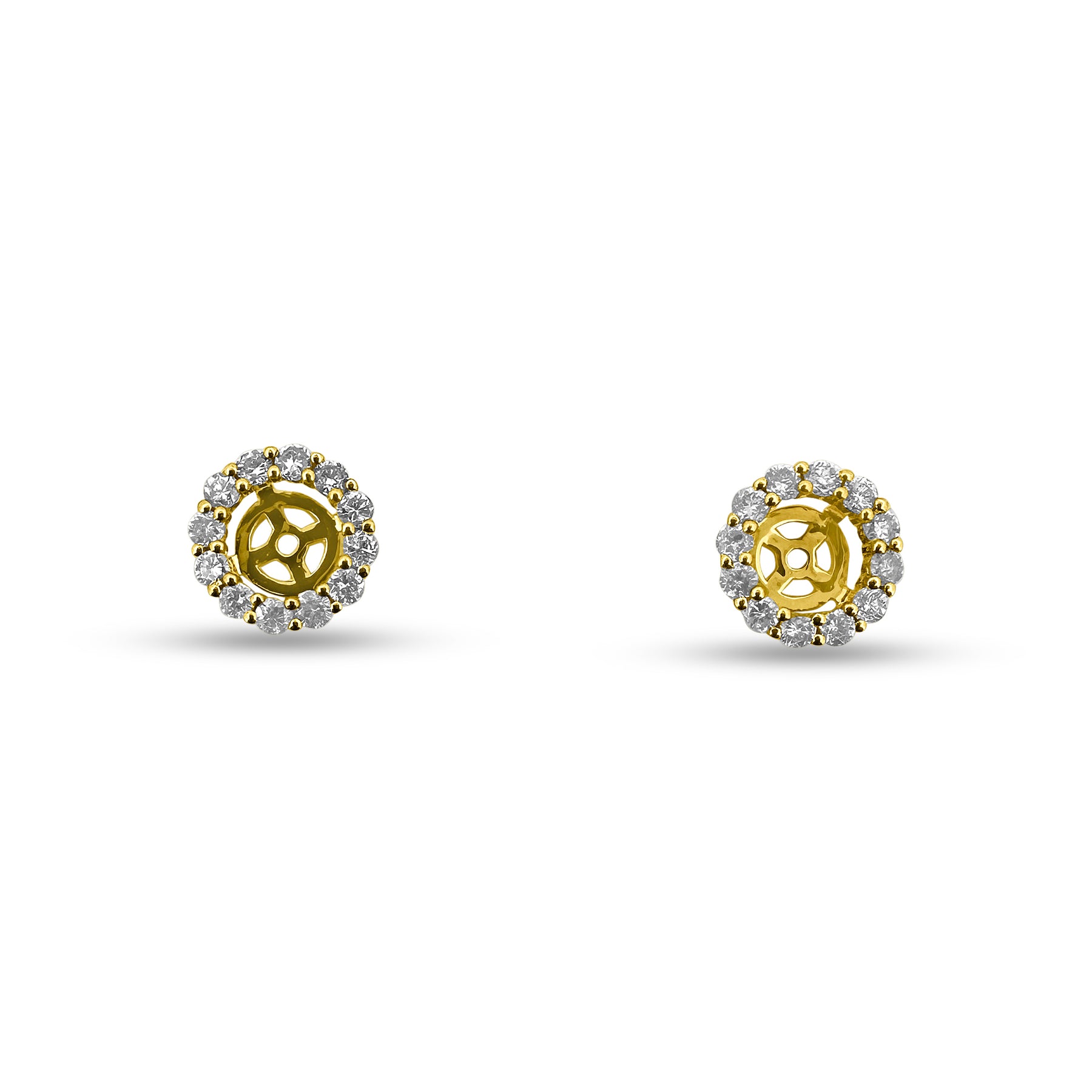 Pompeii3 Halo Diamond Earring Jackets 14K Yellow Gold (4mm