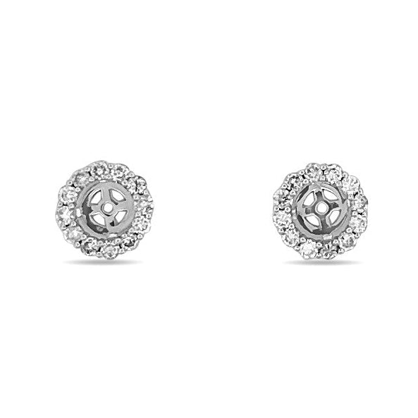 0.89ctw Round Brilliant Natural Diamond Earring Jacket Halos in 14k White Gold