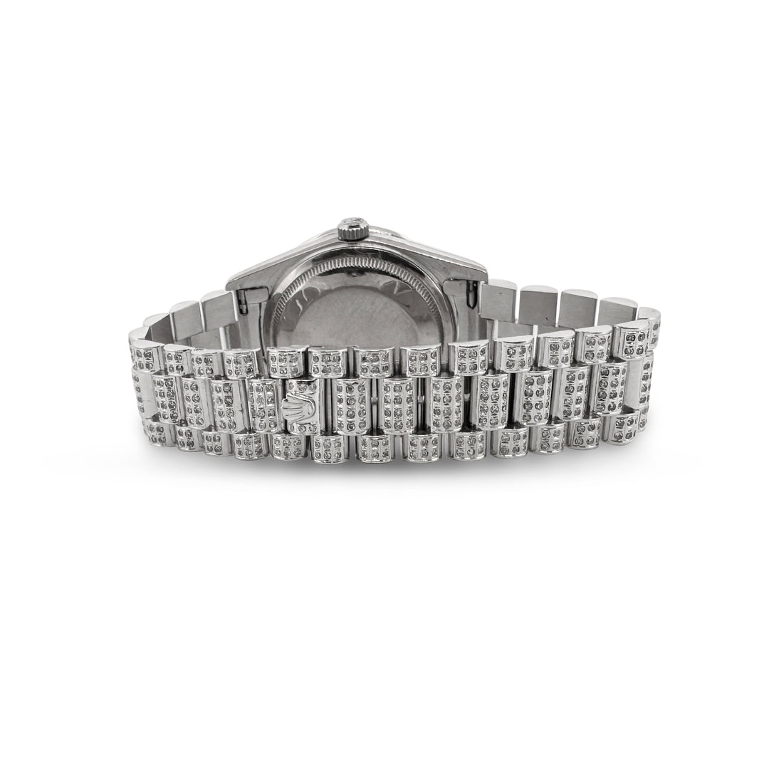 Rolex 36mm Day-Date "President" in 18k White Gold with Diamonds