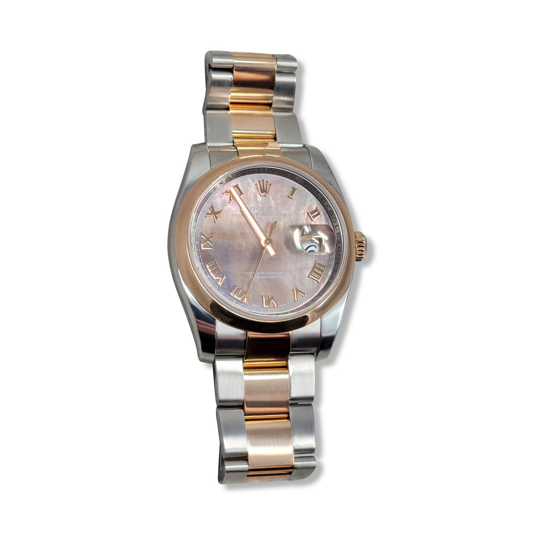 Rolex Datejust 36mm Tahitian MOP Dial in Two-tone Everose & Stainless Steel 