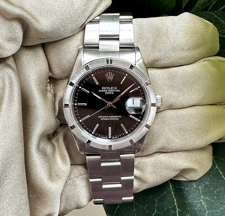 Rolex Date 34mm Stainless Steel 1997 Watch