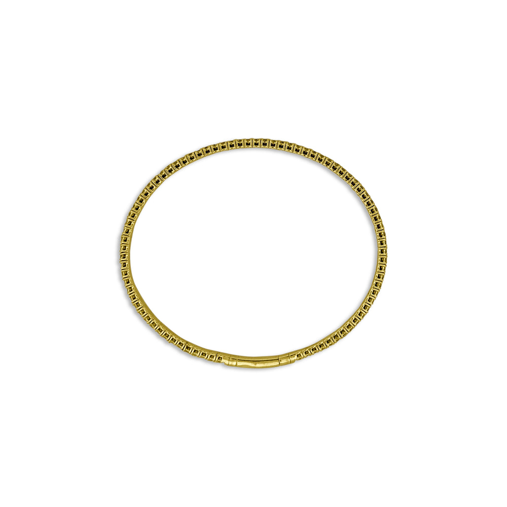 1.90ctw Round Brilliant Diamond Flex Bangle Bracelet in 14k Yellow Gold - above