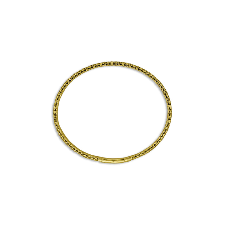 1.90ctw Round Brilliant Diamond Flex Bangle Bracelet in 14k Yellow Gold - above