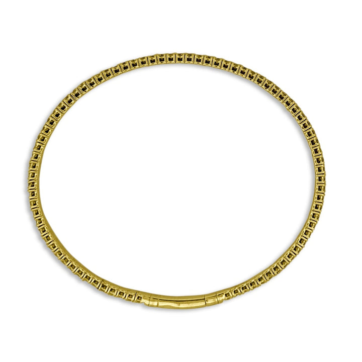 1.90ctw Round Brilliant Diamond Flex Bangle Bracelet in 14k Yellow Gold - above