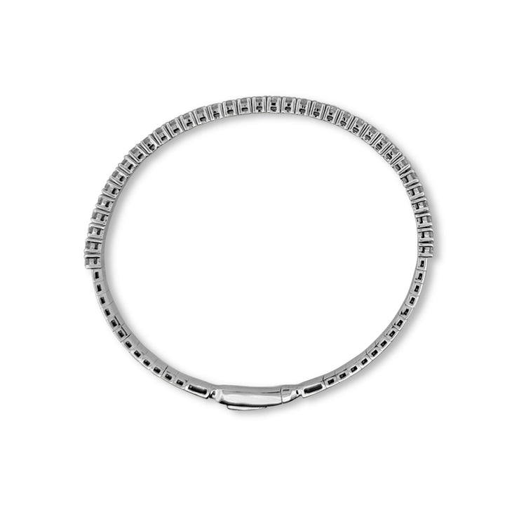 2.05ctw Round Brilliant Diamond Flex Bangle Bracelet in 14k White Gold