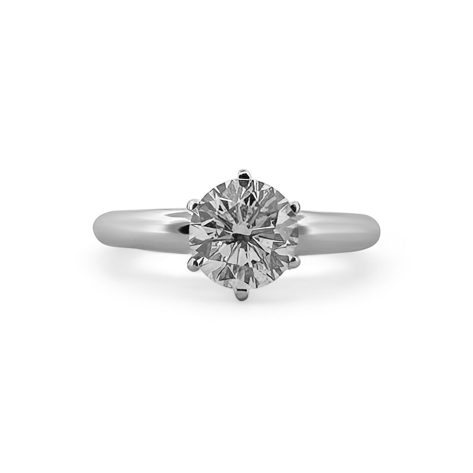 1.10cts Round Brilliant Diamond Solitaire Engagement Ring in 14k White Gold