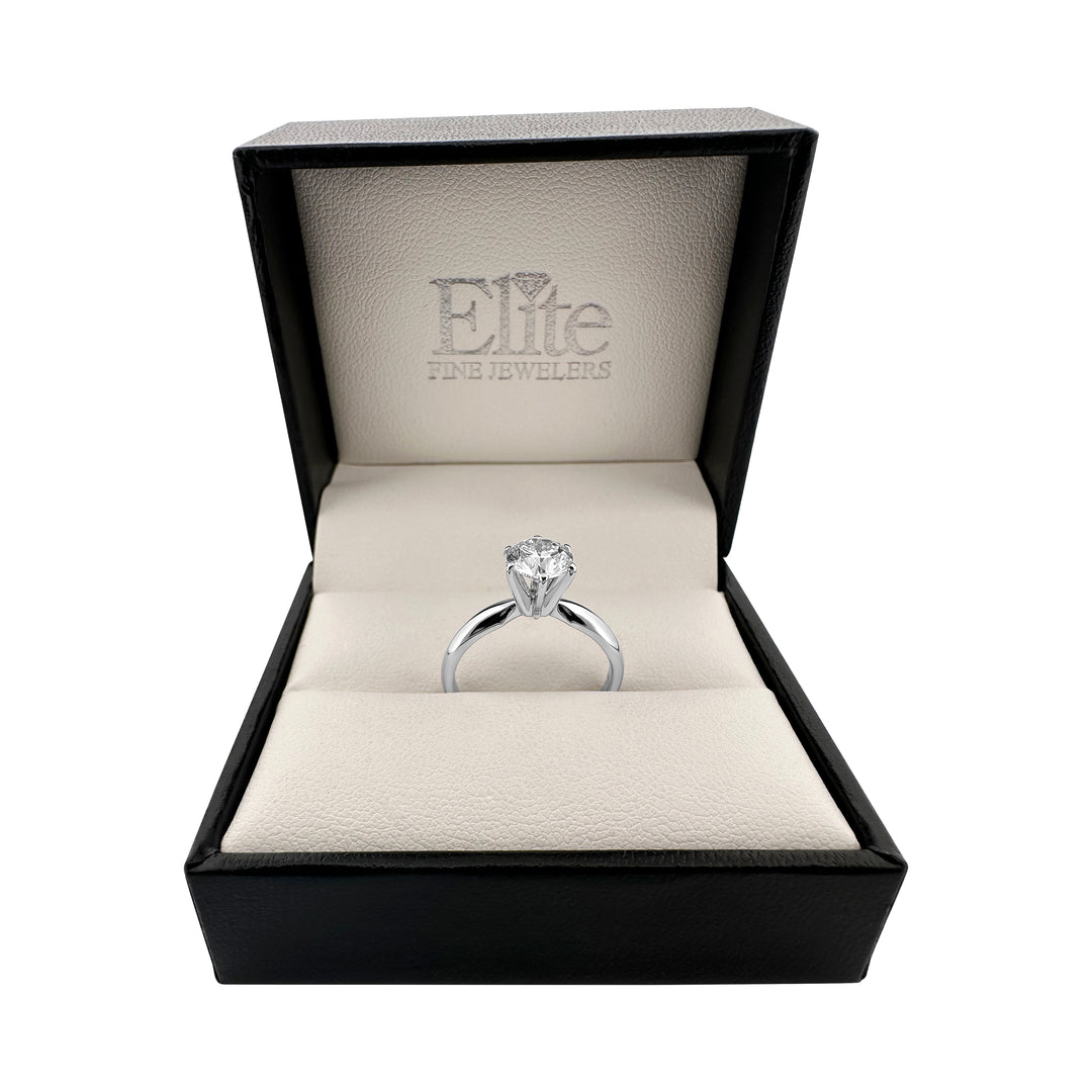 1.10cts Round Brilliant Diamond Solitaire Engagement Ring in 14k White Gold - in box