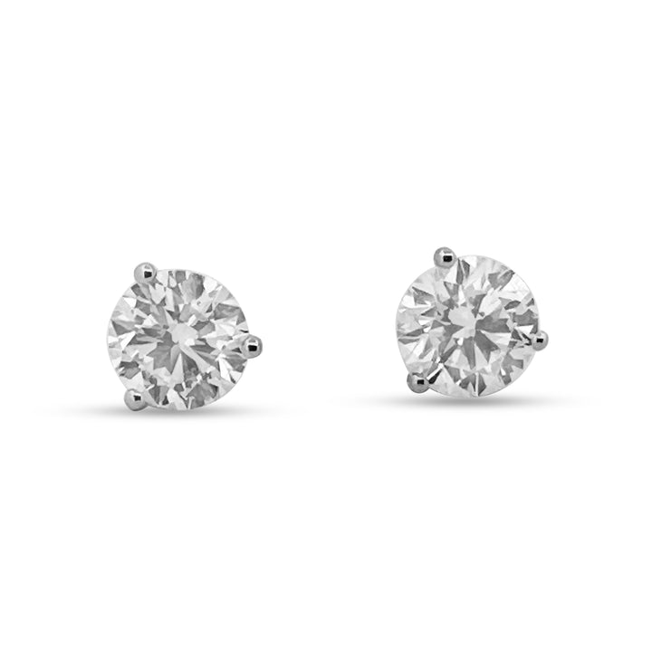 3.06ctw Round Brilliant Lab Grown Diamond Stud Earrings in 14k White Gold