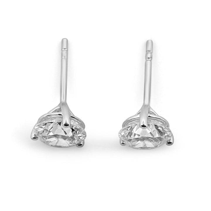 4ctw Round Brilliant Lab-Grown Diamond Stud Earrings in 14k White Gold