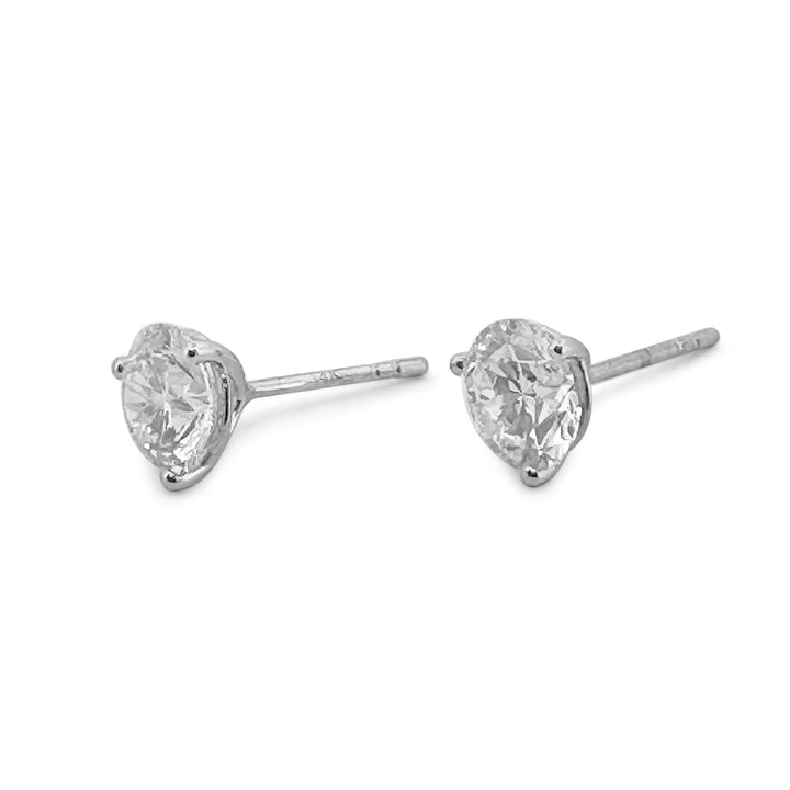 4ctw Round Brilliant Lab-Grown Diamond Stud Earrings in 14k White Gold