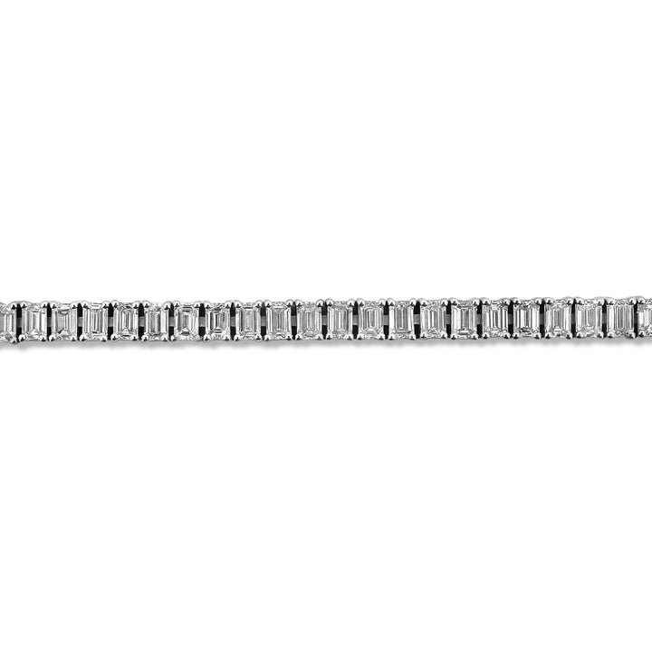 7.07ctw Emerald Cut Lab Grown Diamond Tennis Bracelet in 14k White Gold - detail