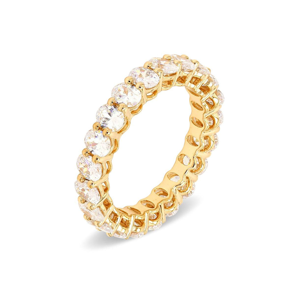 2.81ctw Oval Brilliant Lab-Grown Diamond Eternity Ring in 14k Yellow Gold