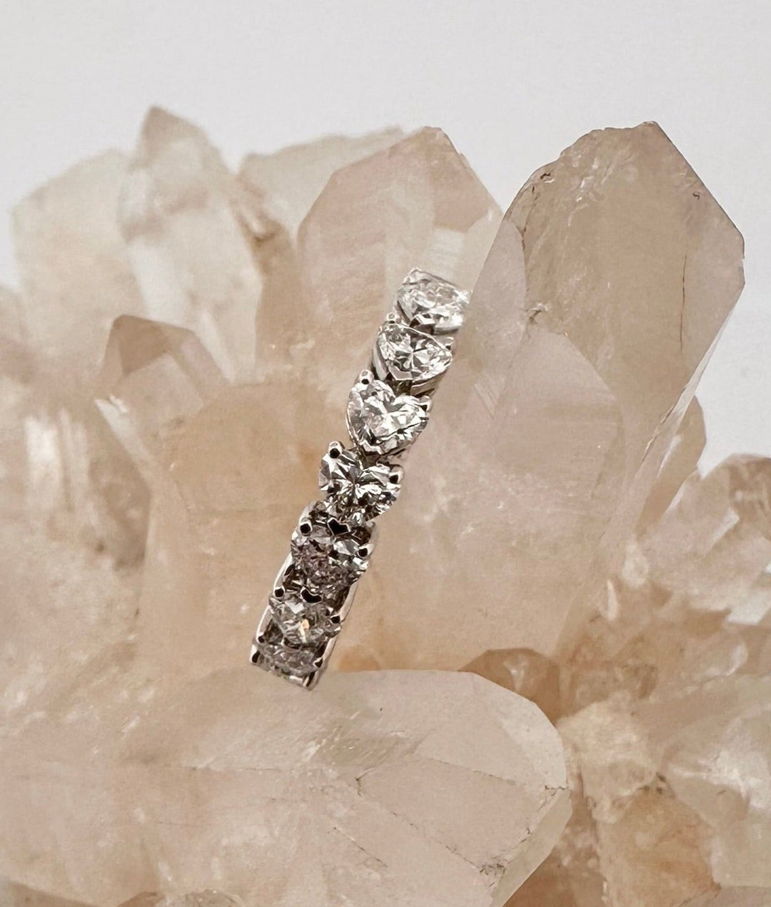 3.76ctw Heart Brilliant Lab-Grown Diamond Eternity Ring in 14k Gold