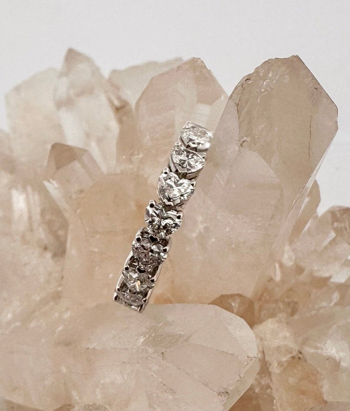 3.76ctw Heart Brilliant Lab-Grown Diamond Eternity Ring in 14k Gold