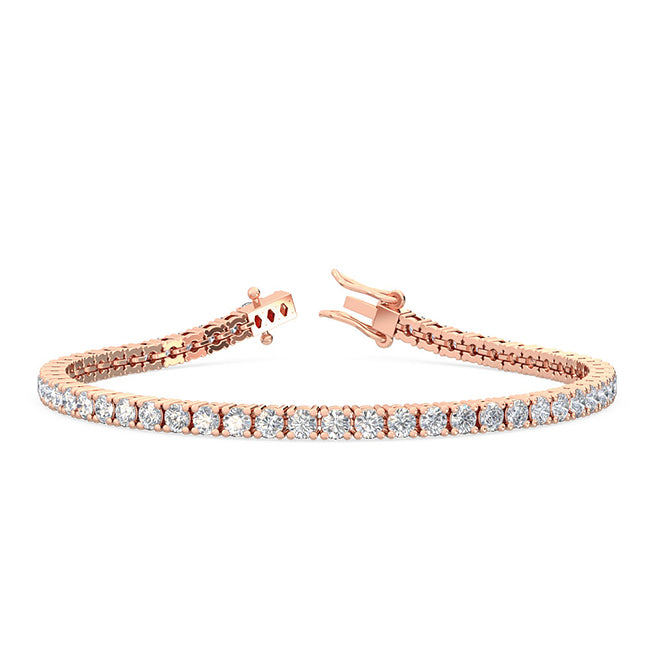 5ctw Round Brilliant Cut Lab-Grown Diamond Tennis Bracelet in 14k Rose Gold