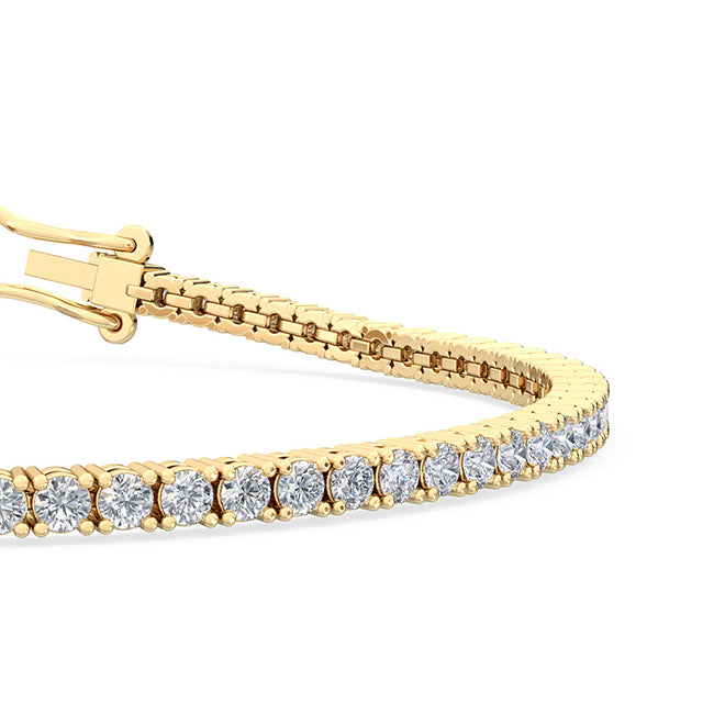3ctw Round Brilliant Cut Lab-Grown Diamond Tennis Bracelet in 14k Yellow Gold