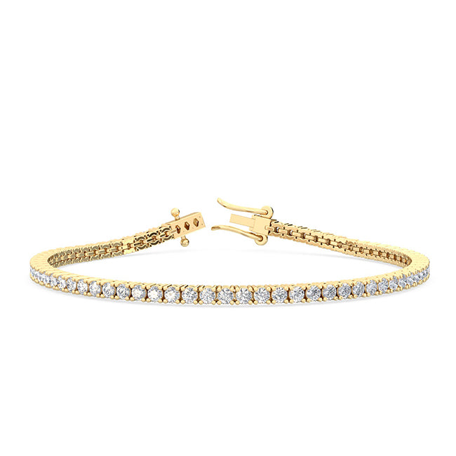 3ctw Round Brilliant Cut Lab-Grown Diamond Tennis Bracelet in 14k Yellow Gold