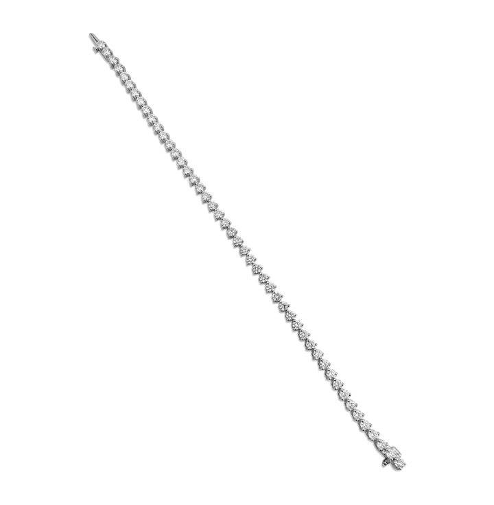 5.18ctw Round Brilliant Lab Grown Diamond Tennis Bracelet in 14k White Gold- flat