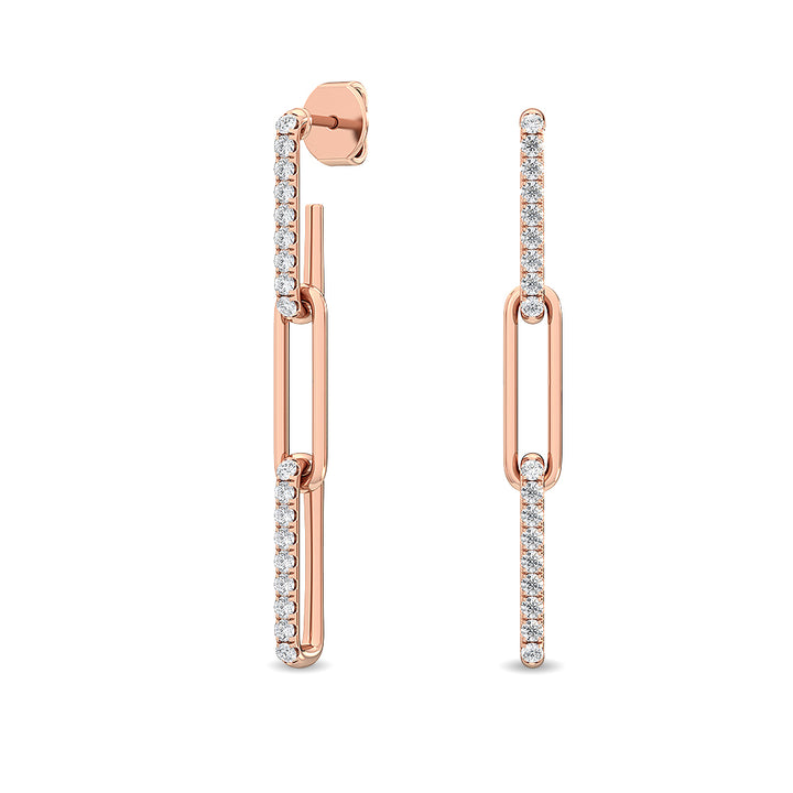 0.32ctw Lab-Grown Diamond Loop Dangle Earrings in 14kt Rose Gold