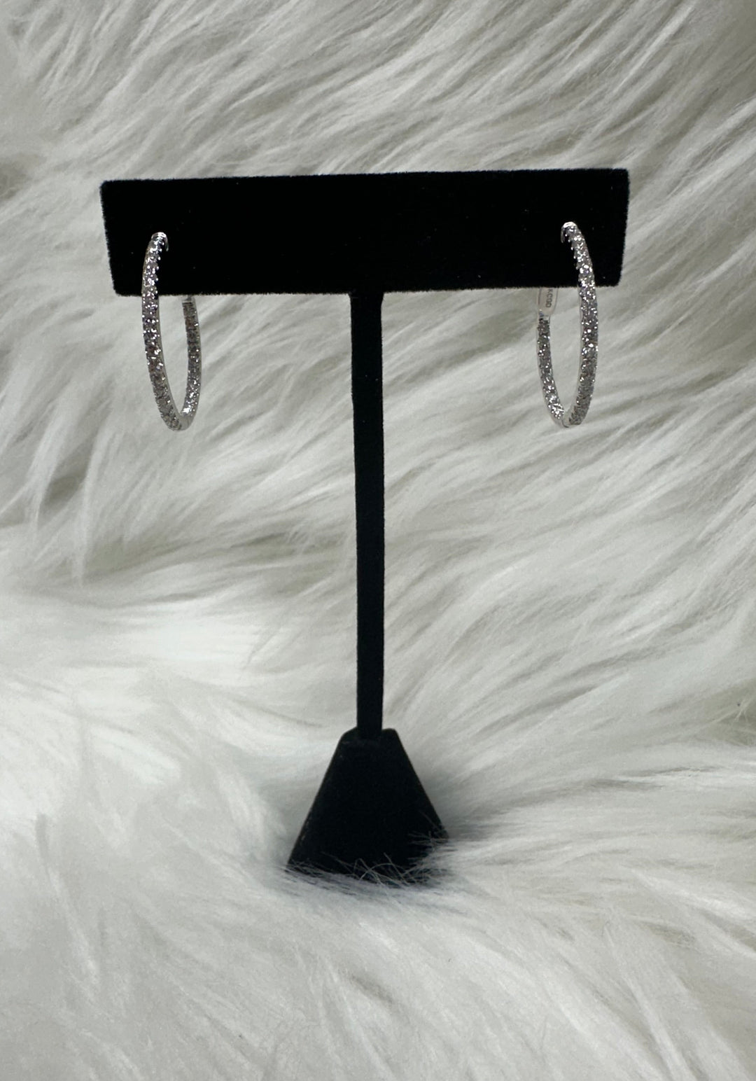 1ctw Lab-Grown Diamond Inside-Out Hoop Earrings in 14kt White Gold - Elite Fine Jewelers