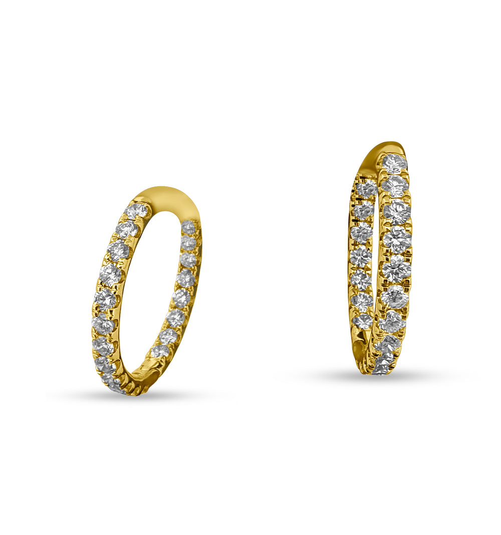 3.04ctw Lab Grown Diamond Inside-Out Hoop Earrings in 14kt Yellow Gold