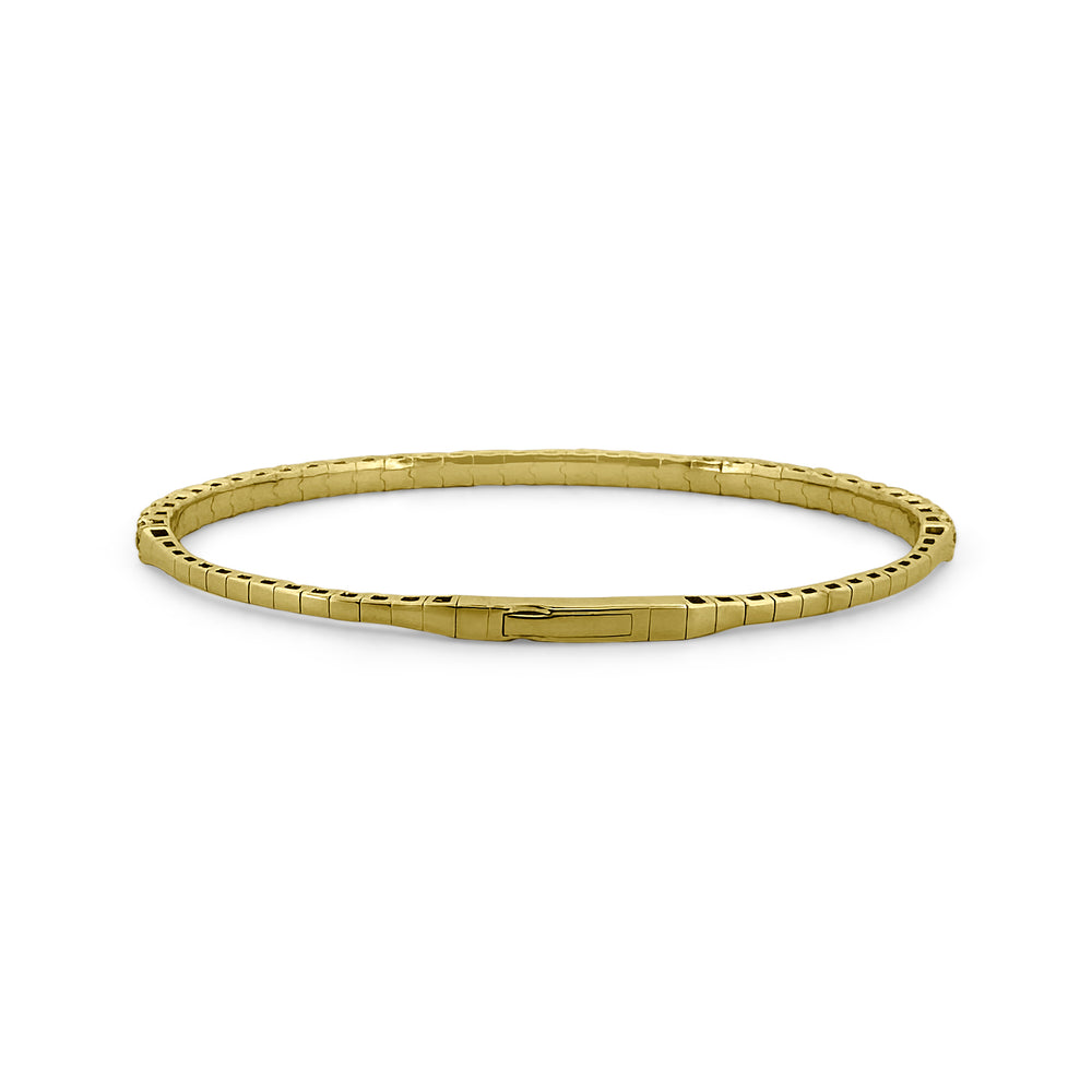 3ctw Round Brilliant Diamond Flex Bangle Bracelet in 14k Yellow Gold - clasp