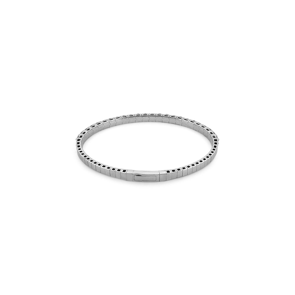4ctw Round Brilliant Diamond Flex Bangle Bracelet in 14k White Gold