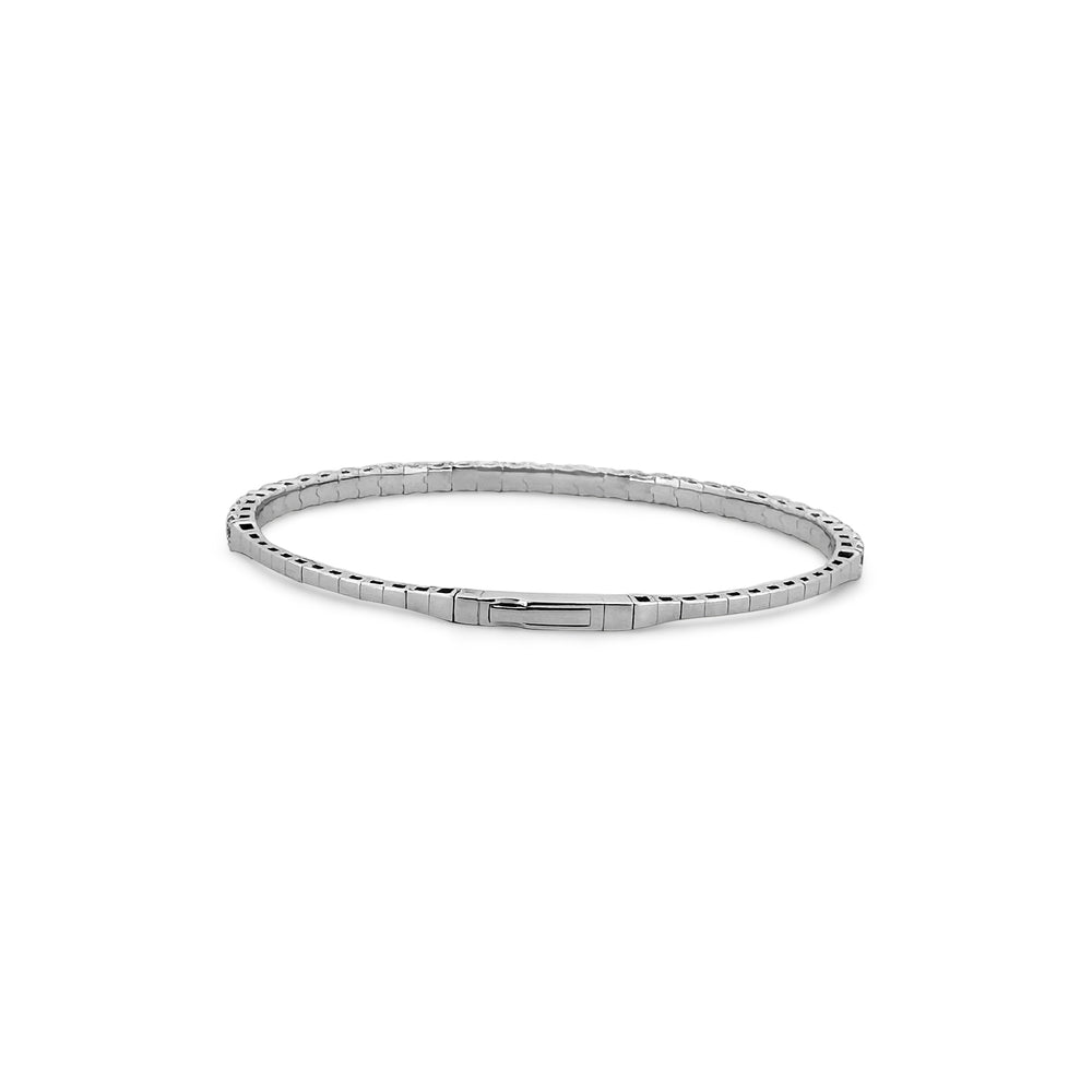 2.78ctw Round Brilliant Diamond Flex Bangle Bracelet in 14k White Gold - clasp