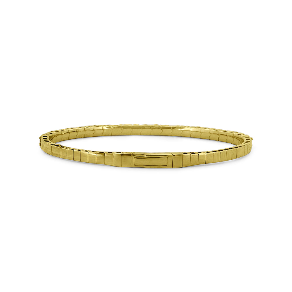 4.06ctw Round Brilliant Diamond Flex Bangle Bracelet in 14k Yellow Gold - clasp