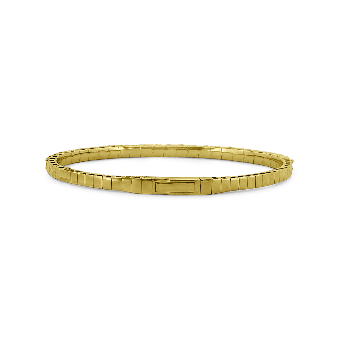 4.06ctw Round Brilliant Diamond Flex Bangle Bracelet in 14k Yellow Gold - clasp