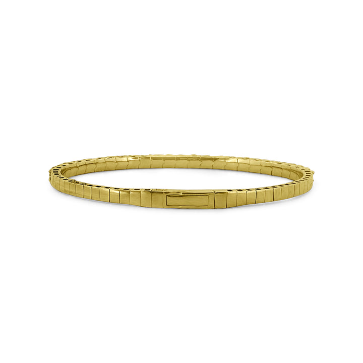 4.06ctw Round Brilliant Diamond Flex Bangle Bracelet in 14k Yellow Gold - clasp
