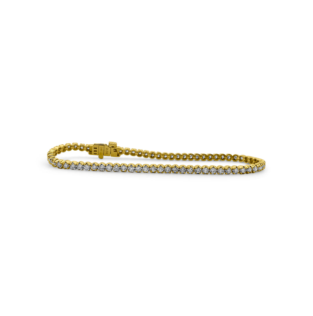 2.08ctw Round Brilliant Diamond Tennis Bracelet in 14k Yellow Gold