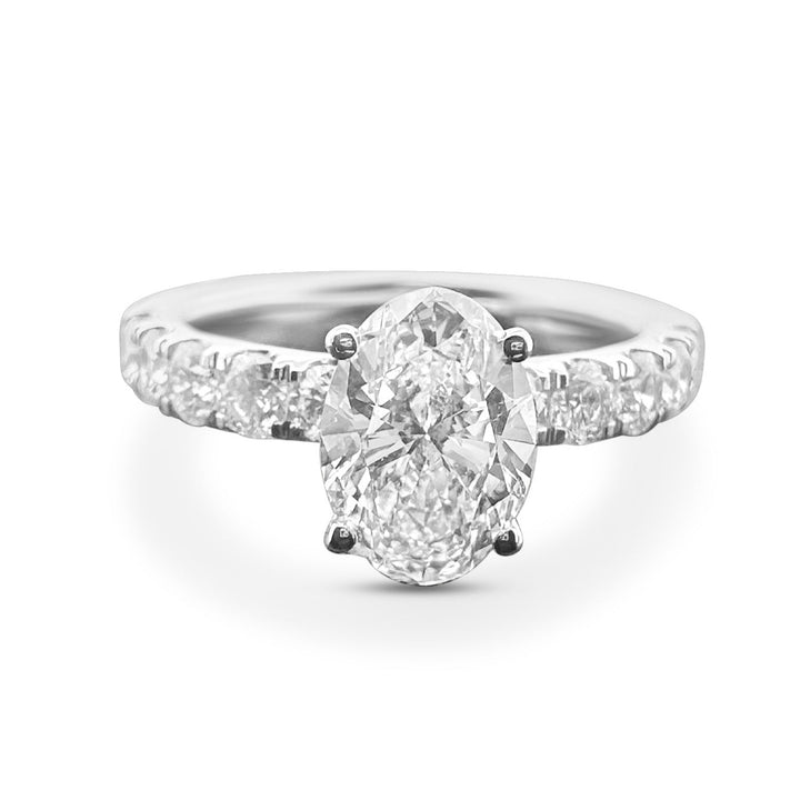 2.42ctw Oval Lab-Grown Diamond 14 Karat White Gold Engagement Ring