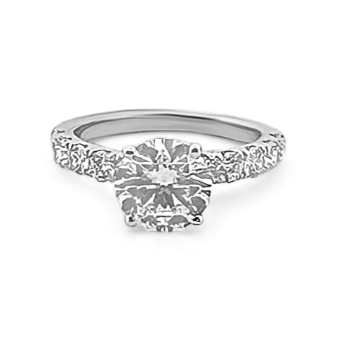 2.03cts Round Brilliant Lab-Grown Diamond 14 Karat White Gold Engagement Ring