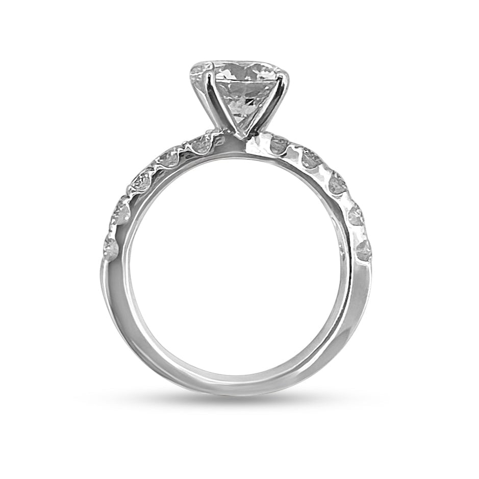 2.03cts Round Brilliant Lab-Grown Diamond 14 Karat White Gold Engagement Ring