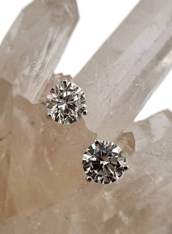 3ctw Round Brilliant Lab-Grown Diamond Stud Earrings in 14 Karat White Gold