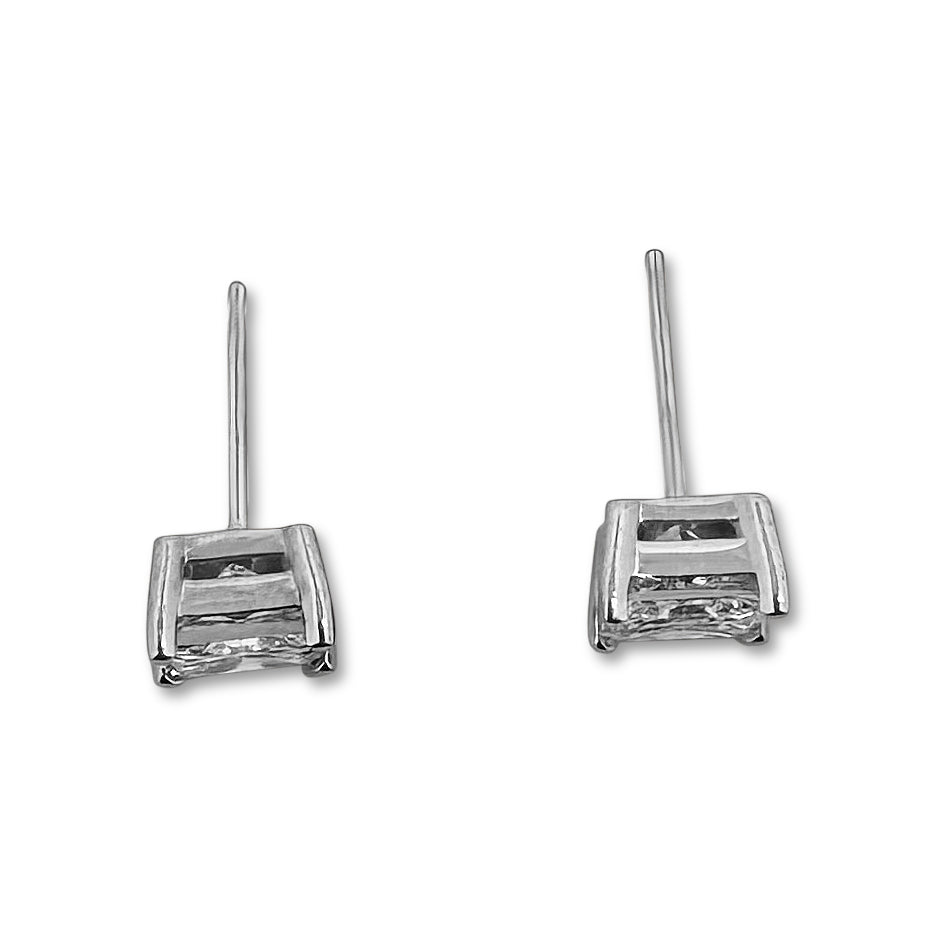 2ctw Princess Cut Natural Diamond Stud Earrings in 14k White Gold