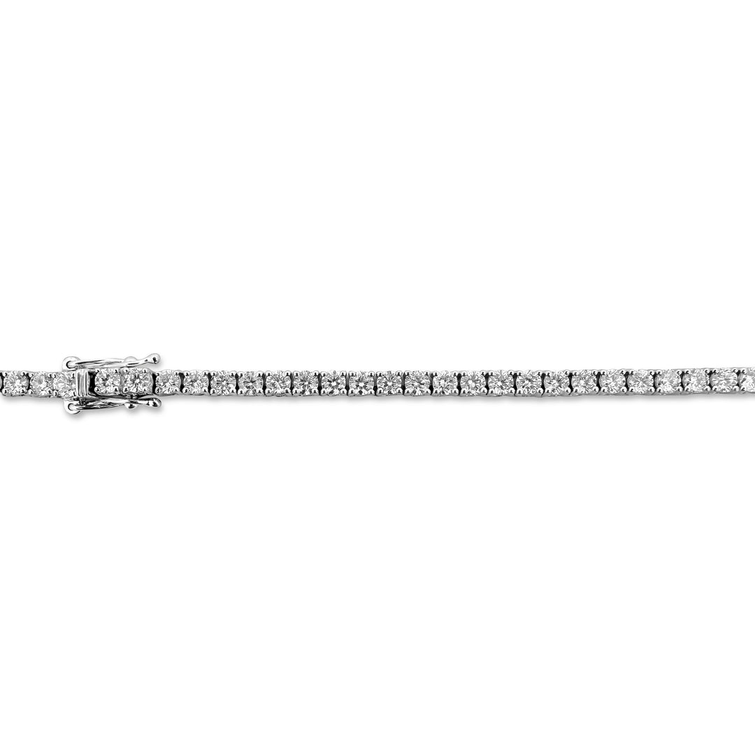 12.60ctw Round Brilliant Lab-Grown Diamond Tennis Necklace in 14k White Gold