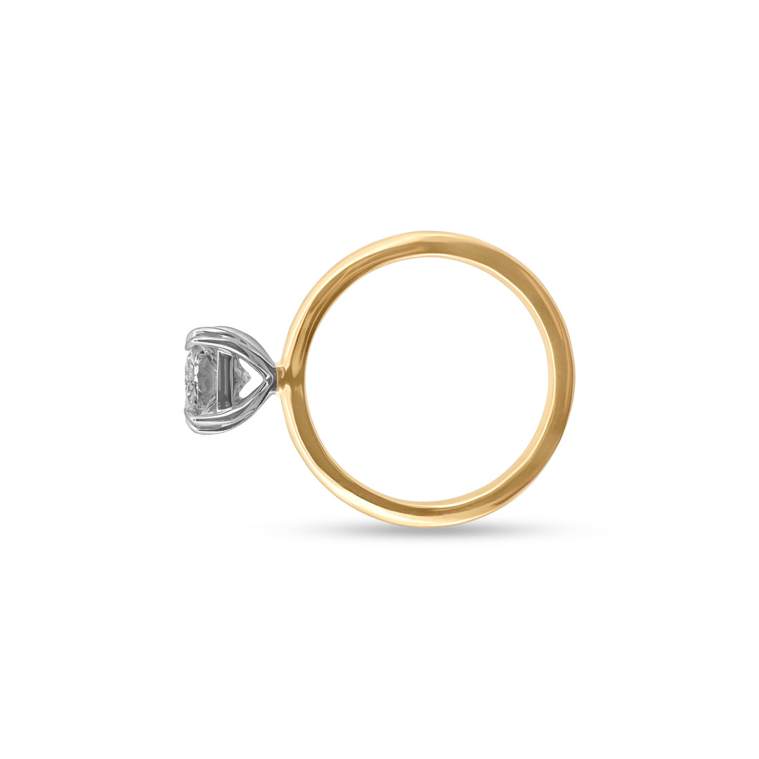  2.20cts Radiant Cut Lab-Grown Diamond Solitaire Engagement Ring in 14k Yellow and White Gold