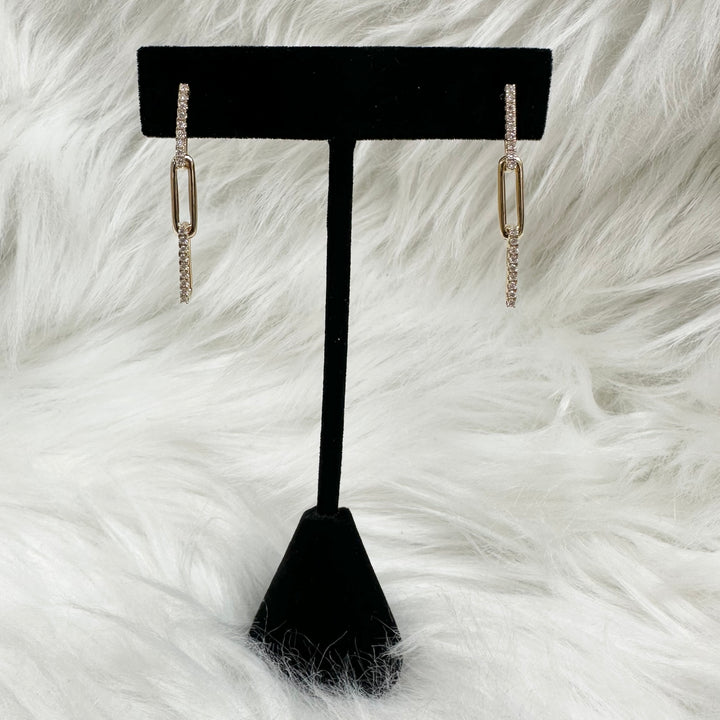 0.32ctw Lab-Grown Diamond Dangle Earrings in 14kt Yellow Gold - Elite Fine Jewelers