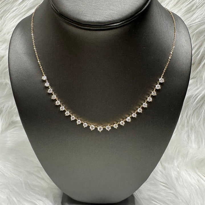 3.89ctw Round Brilliant Lab-Grown Diamond Necklace in 14k Yellow Gold - Elite Fine Jewelers